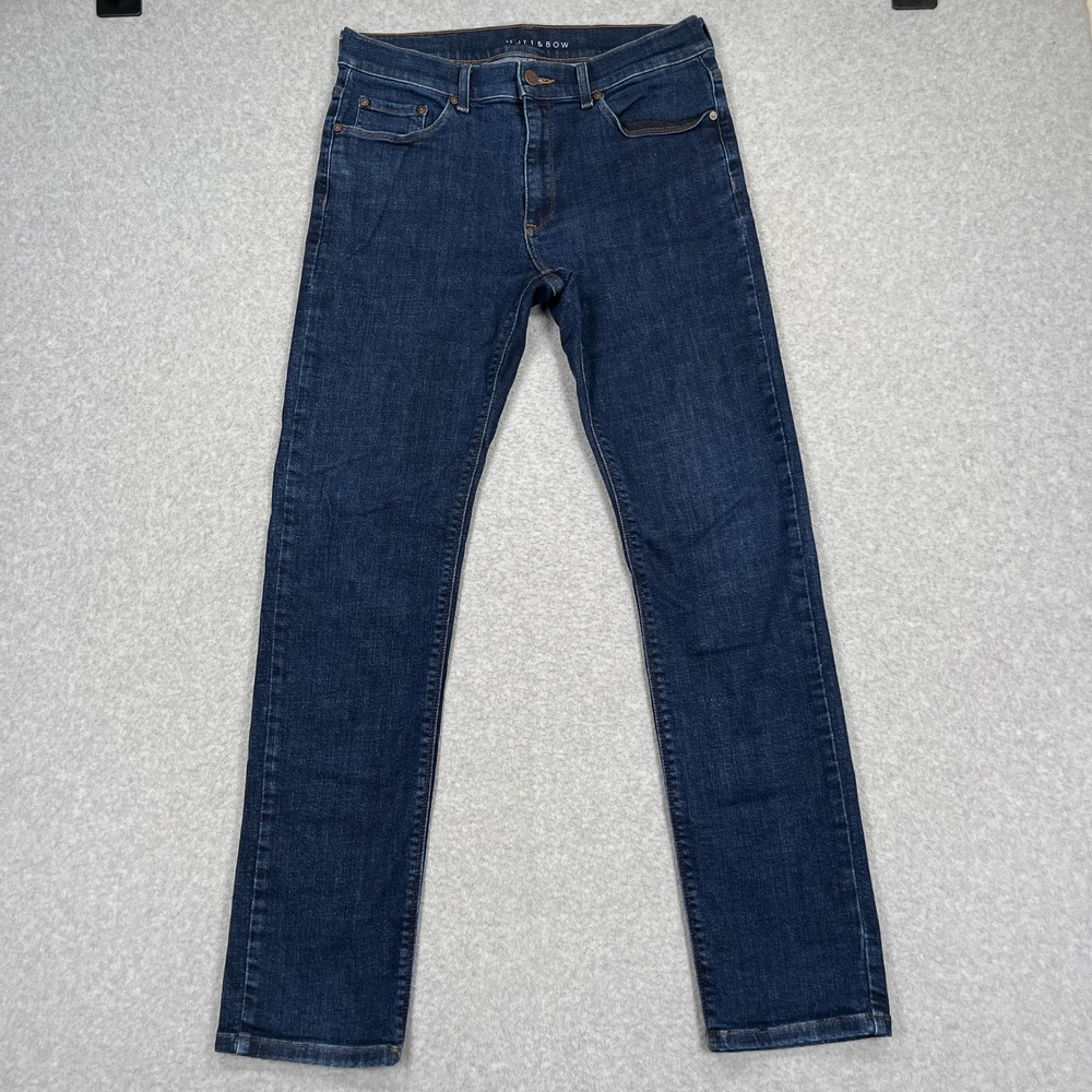 Mott & Bow Wooster Jeans Mens 33x32 (31x31) Slim Fit Dark Wash Stretch Denim